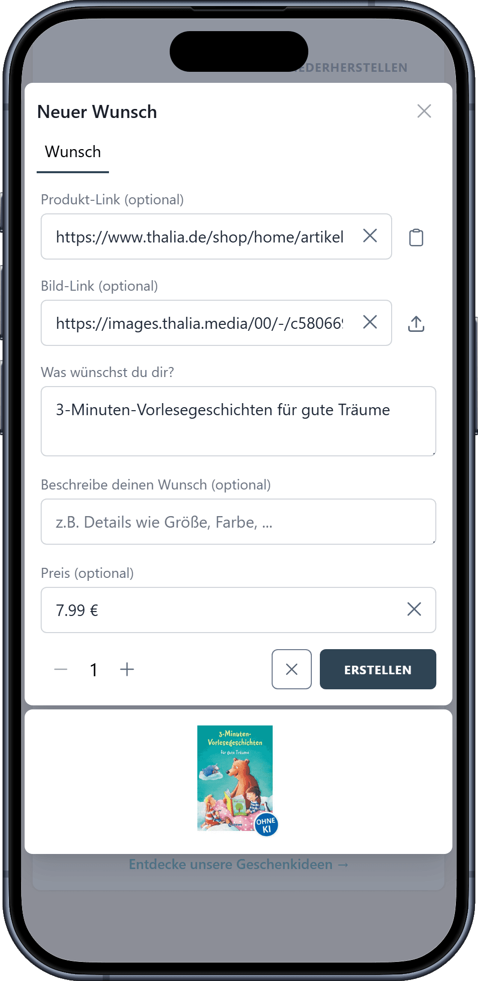 So fügst du Wünsche zu deiner Wunschliste hinzu