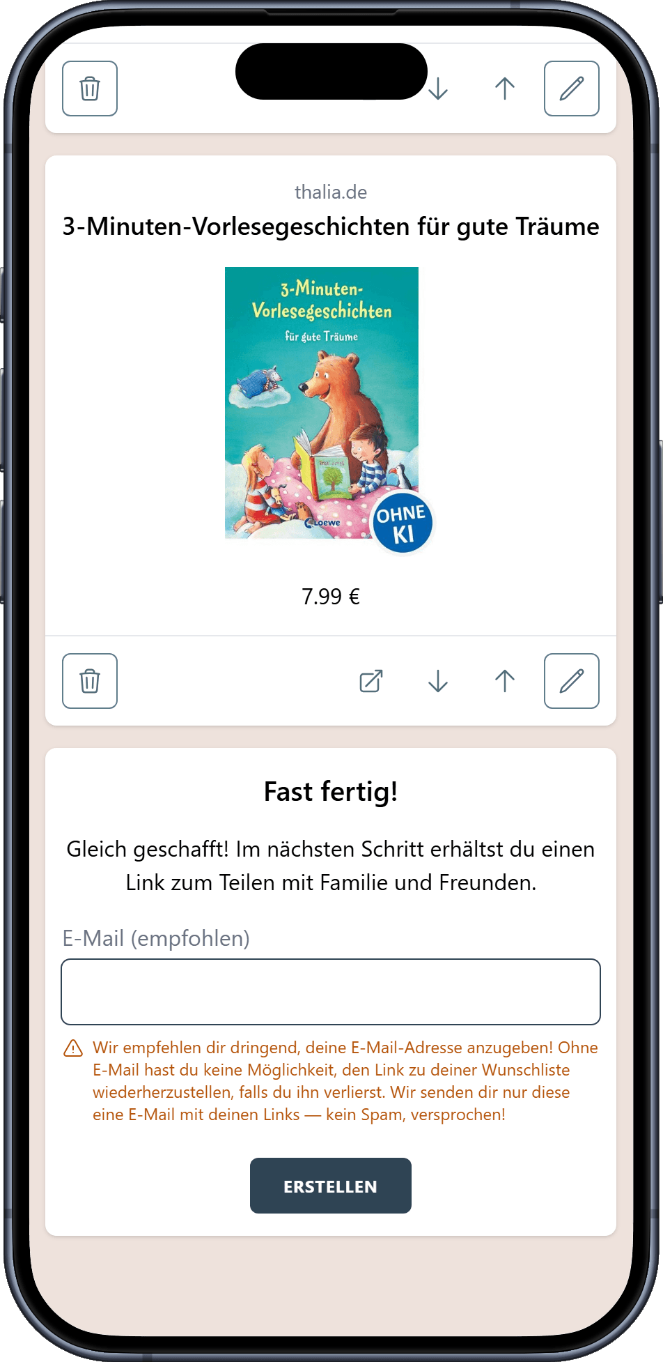 So erstellst du deine Wunschliste