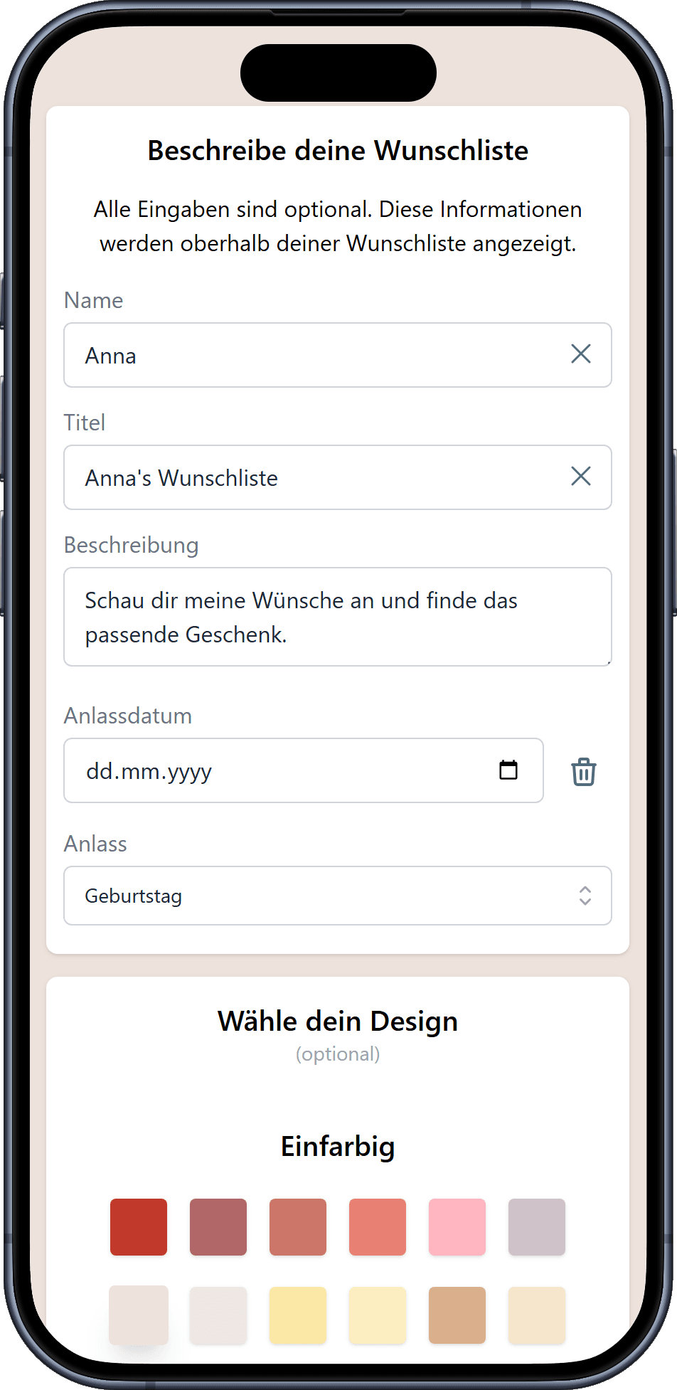 So fügst du Details zu deiner Wunschliste hinzu