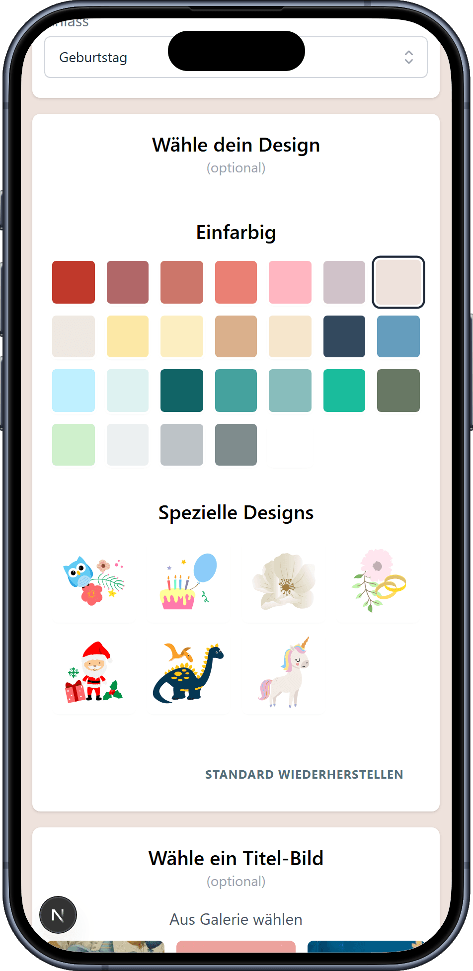 Die Designs, die du für deine Wunschliste aussuchen kannst