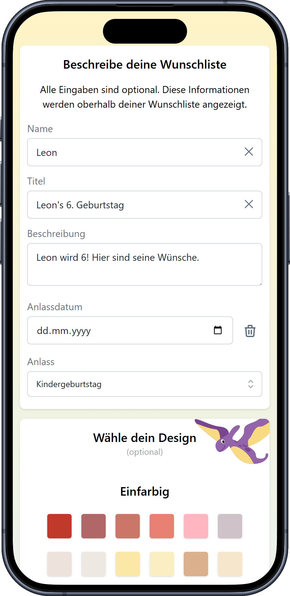 So fügst du Details zur Wunschliste hinzu