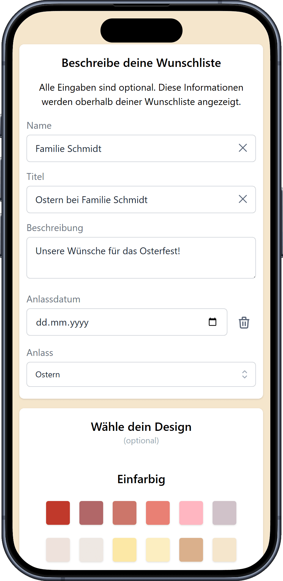 So fügst du Details zu deiner Wunschliste hinzu
