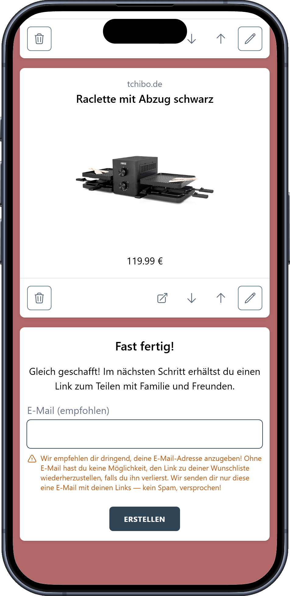 So erstellst du deine Wunschliste