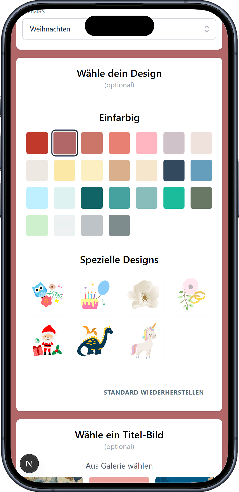 Die Designs, die du für deine Wunschliste aussuchen kannst