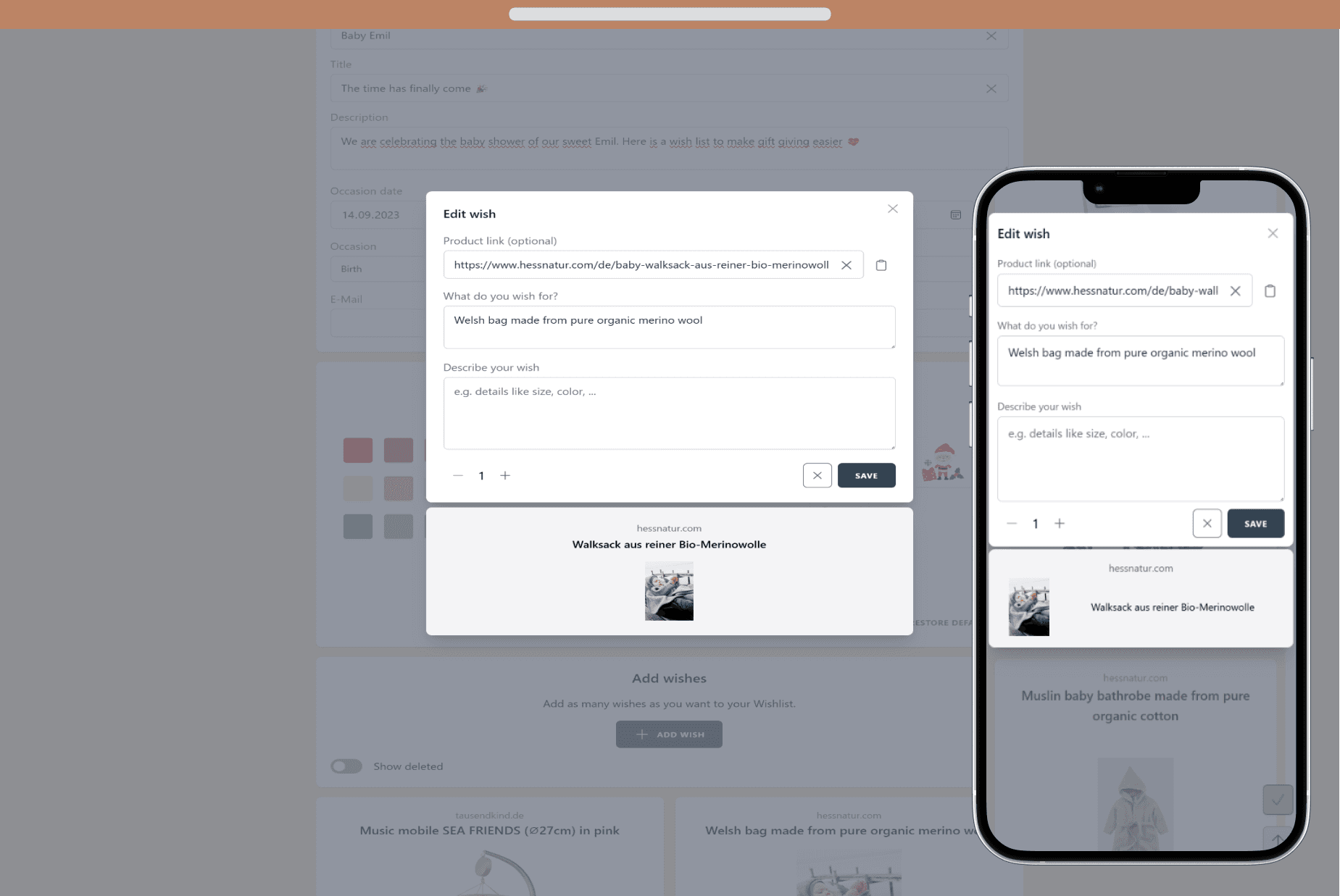 How to add wishes to your Wishlist