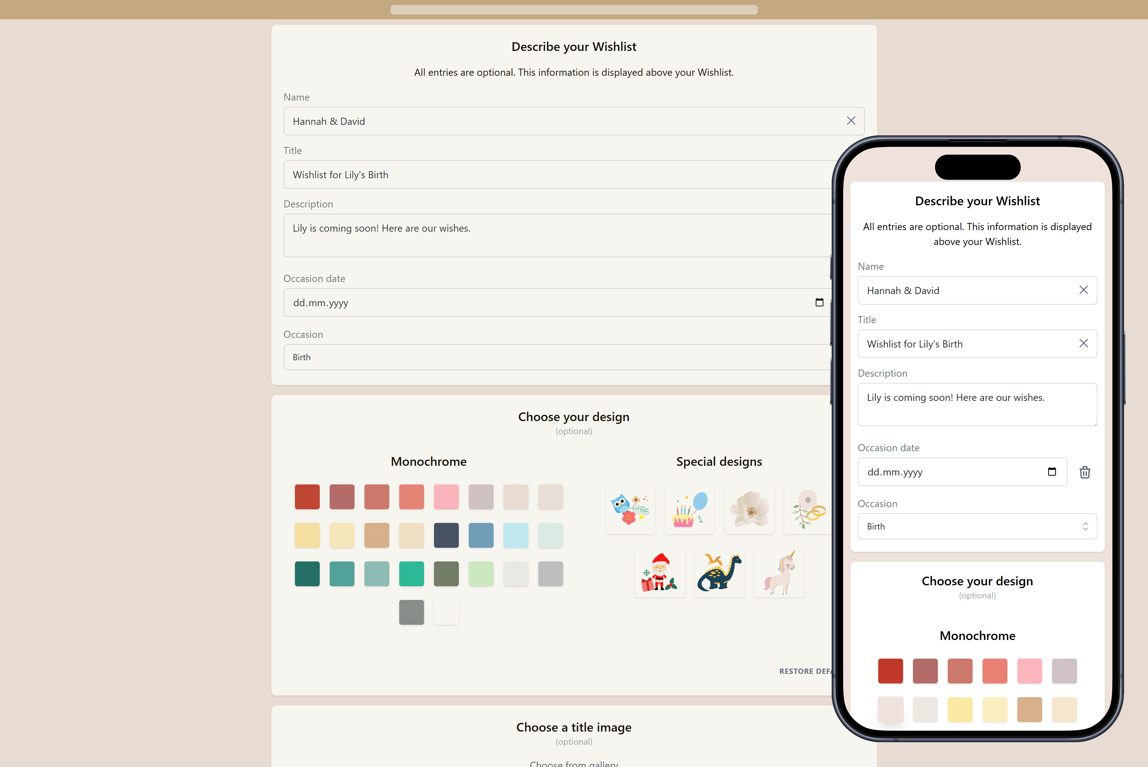 How to add details to your Wishlist
