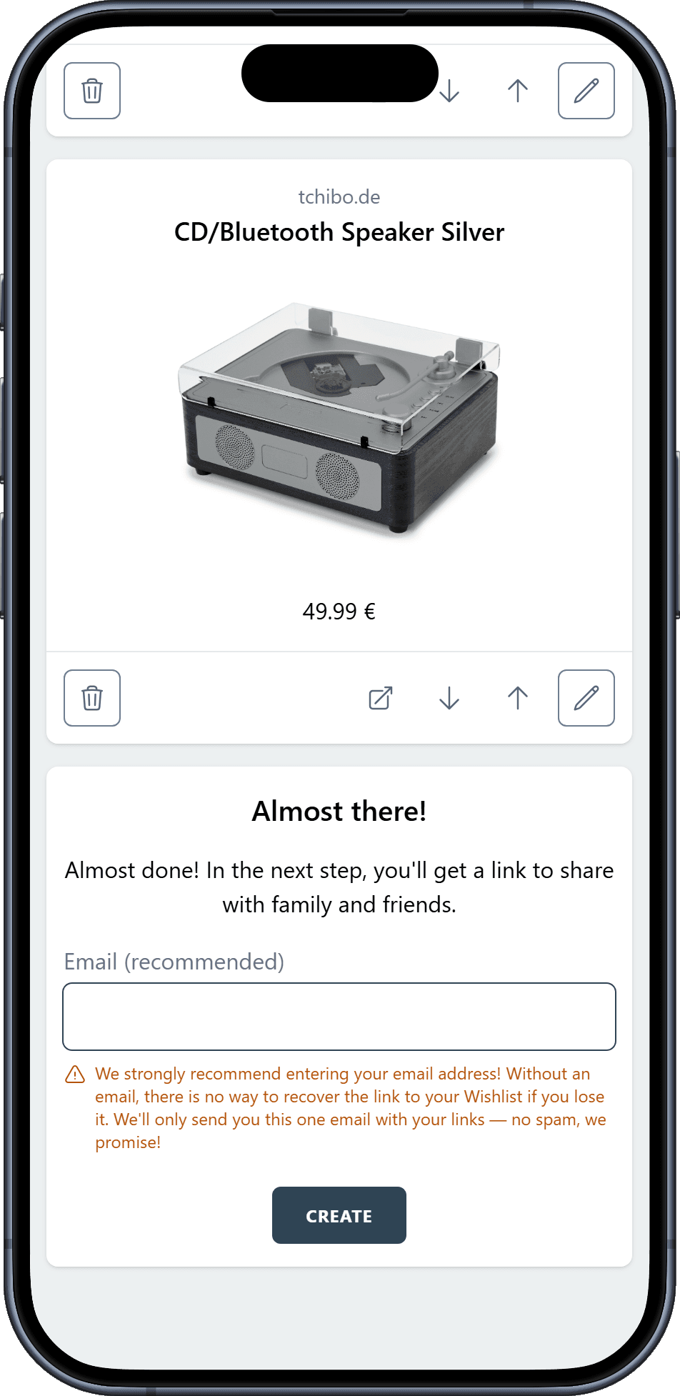 How to create your Wishlist