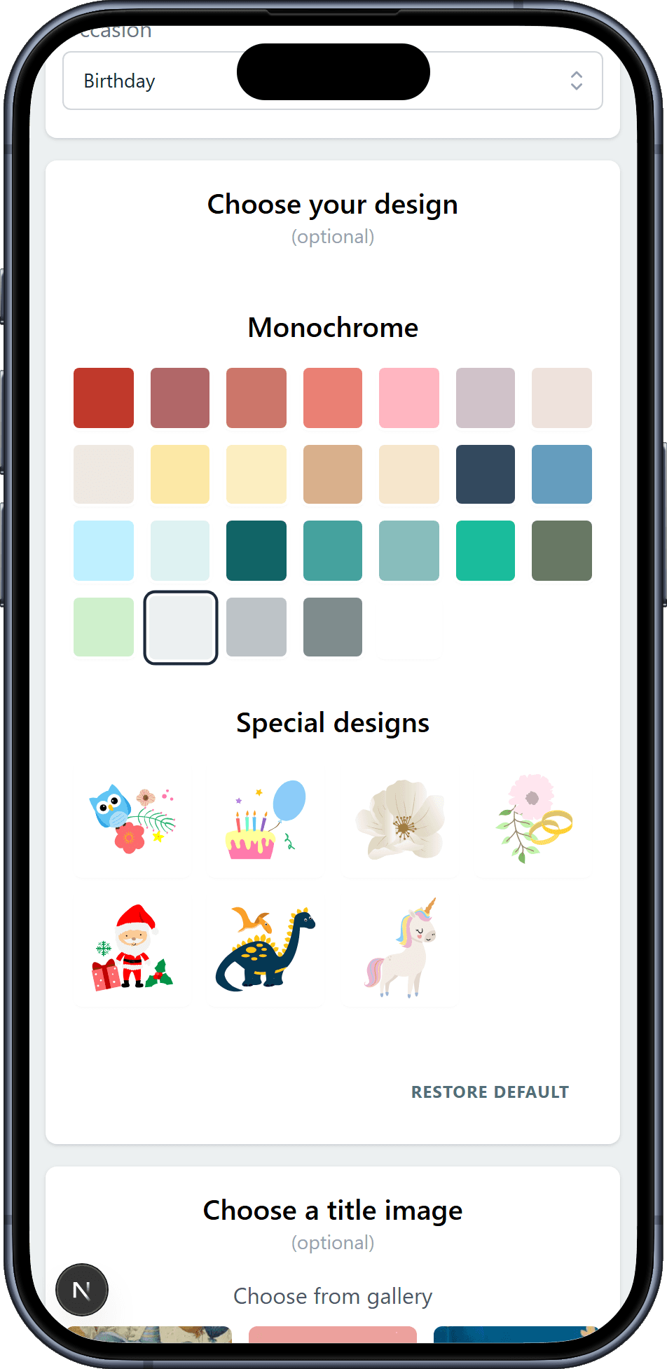 The designs you can pick for your wishlist