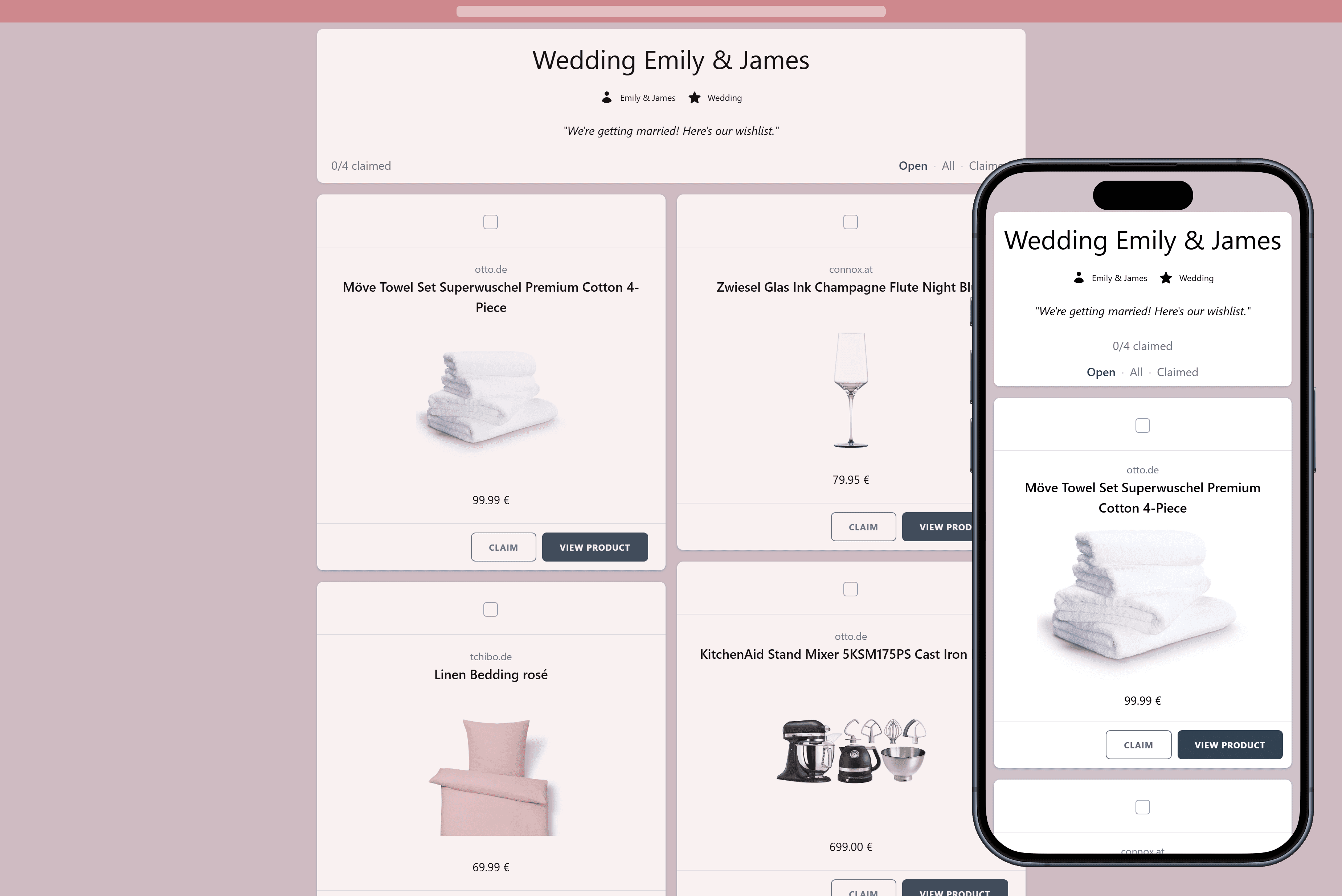 This is what your finished wedding wishlist looks like