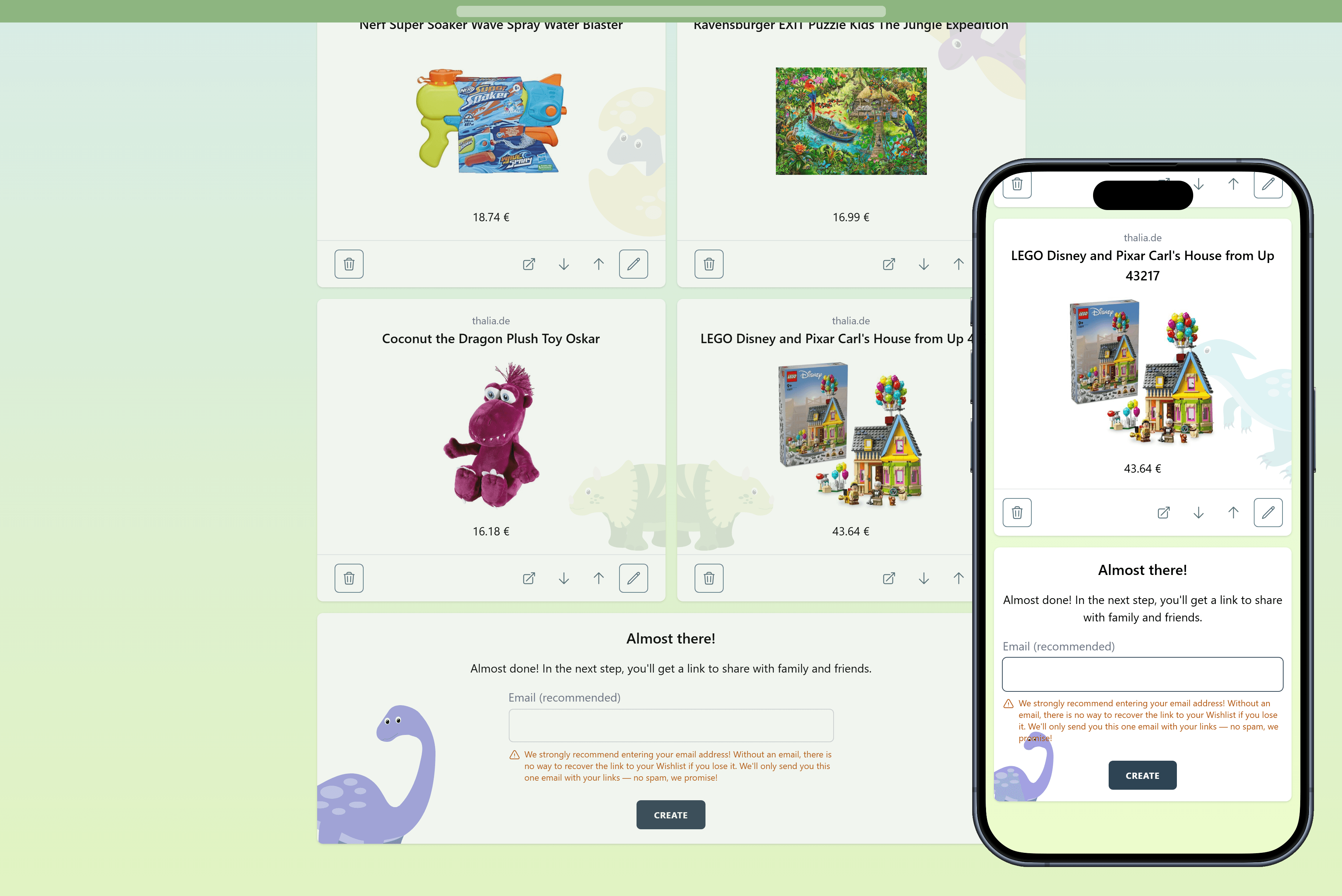 How to create the kids birthday wishlist