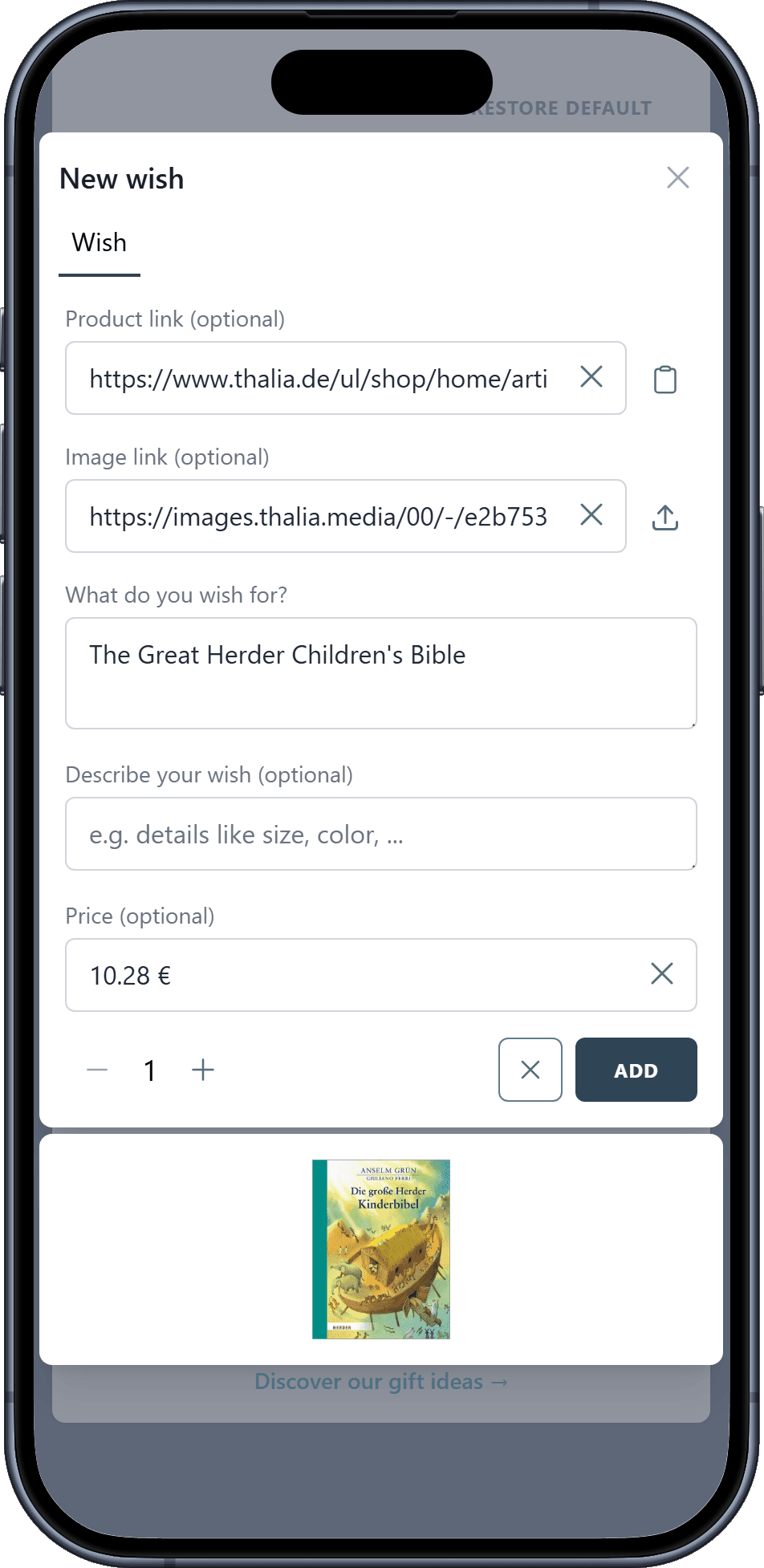 How to add wishes to your wishlist