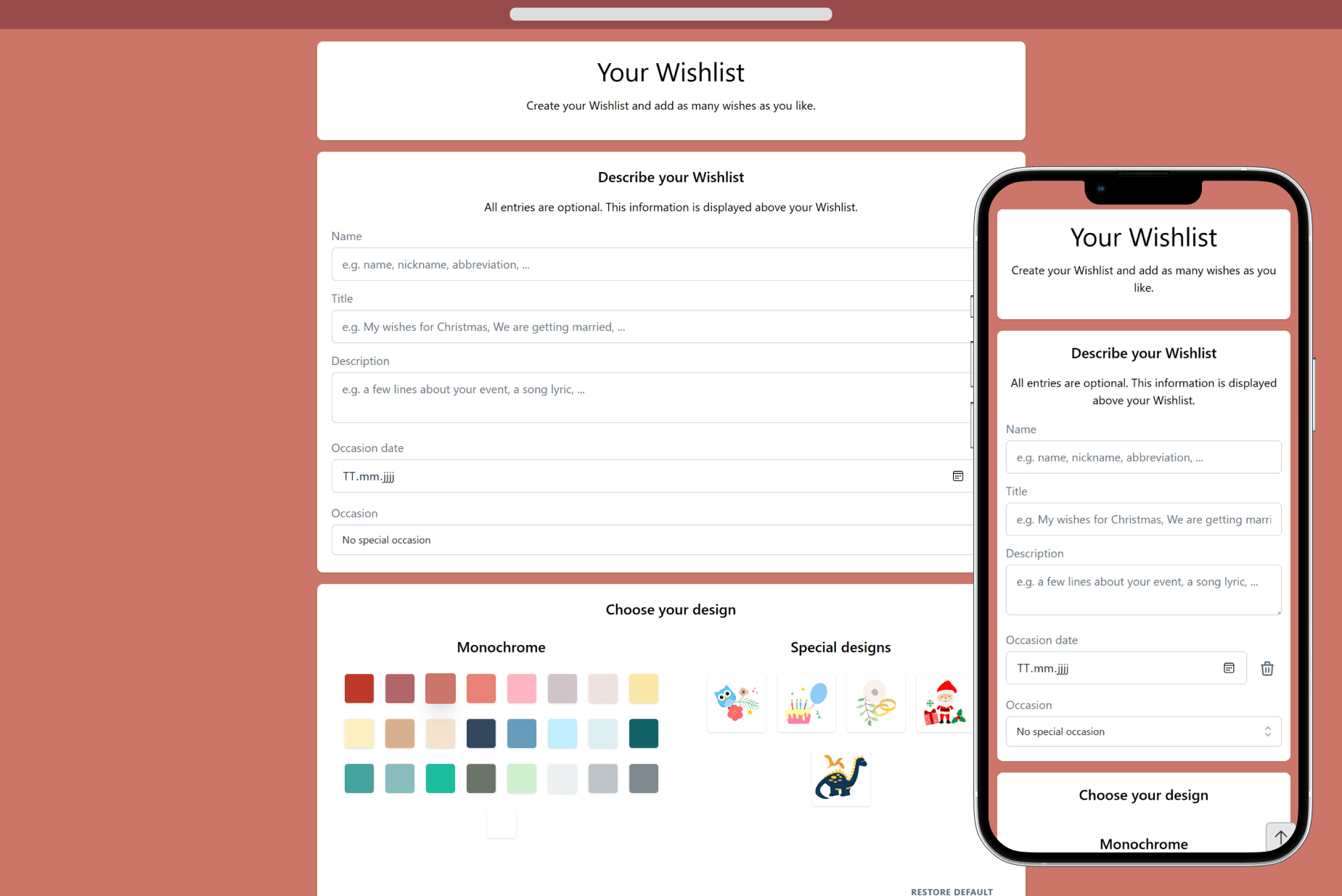 How to add details to your Wishlist