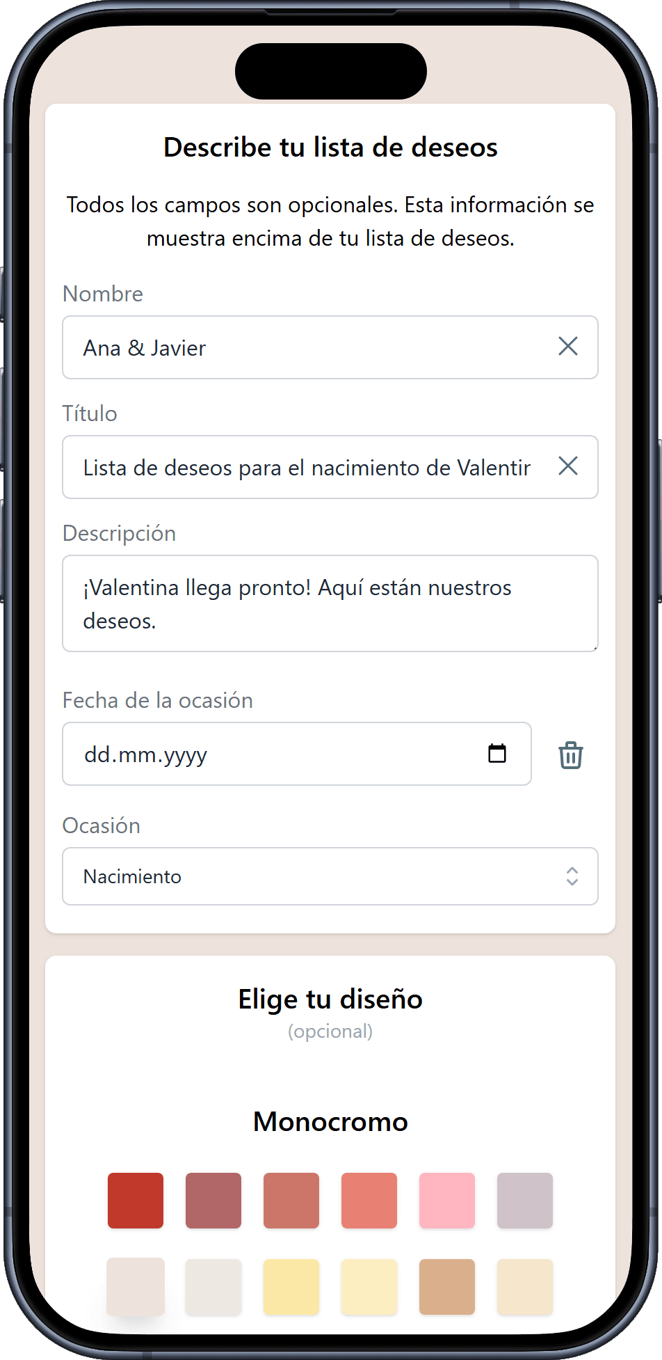 Cómo añadir detalles a tu lista de deseos