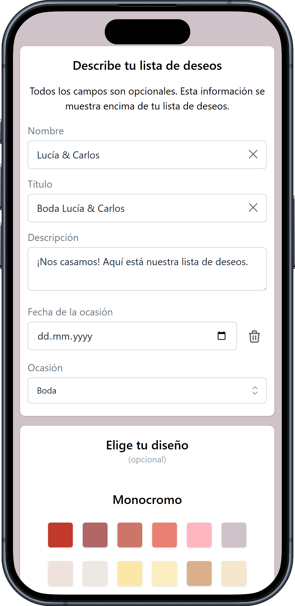 Cómo añadir detalles a tu lista de deseos