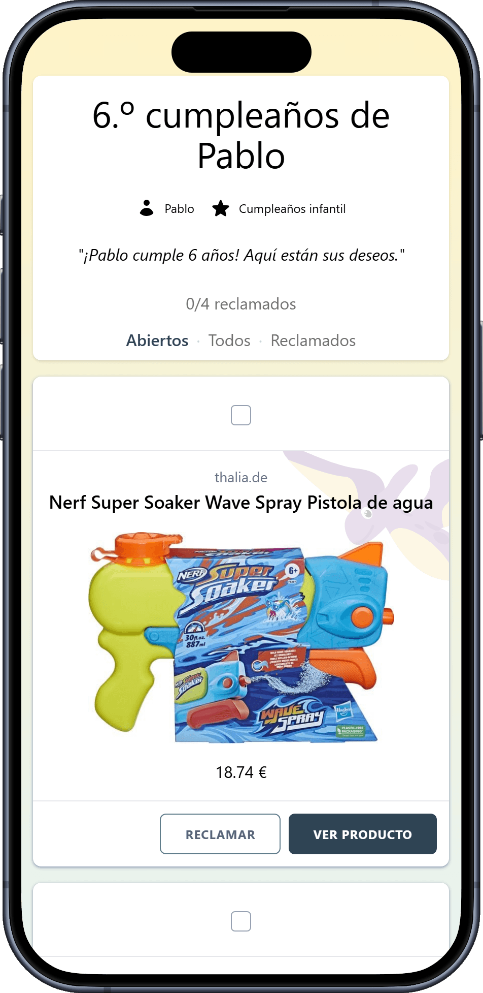 Así se ve tu lista de cumpleaños terminada