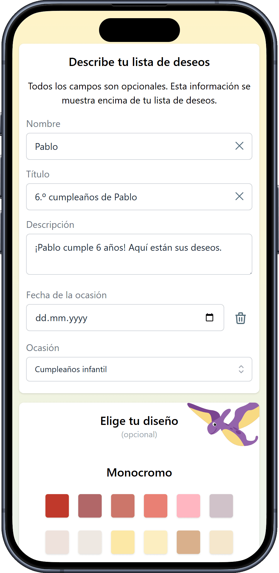 Cómo añadir detalles a tu lista de deseos