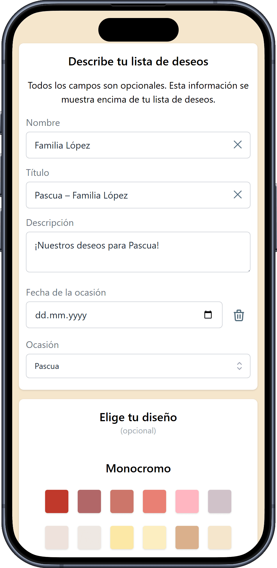 Cómo añadir detalles a tu lista de deseos