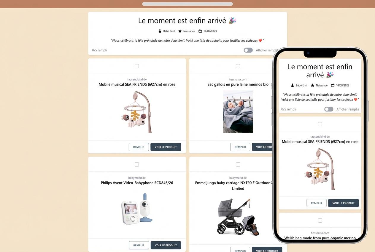 Voici à quoi ressemble votre liste de souhaits terminée