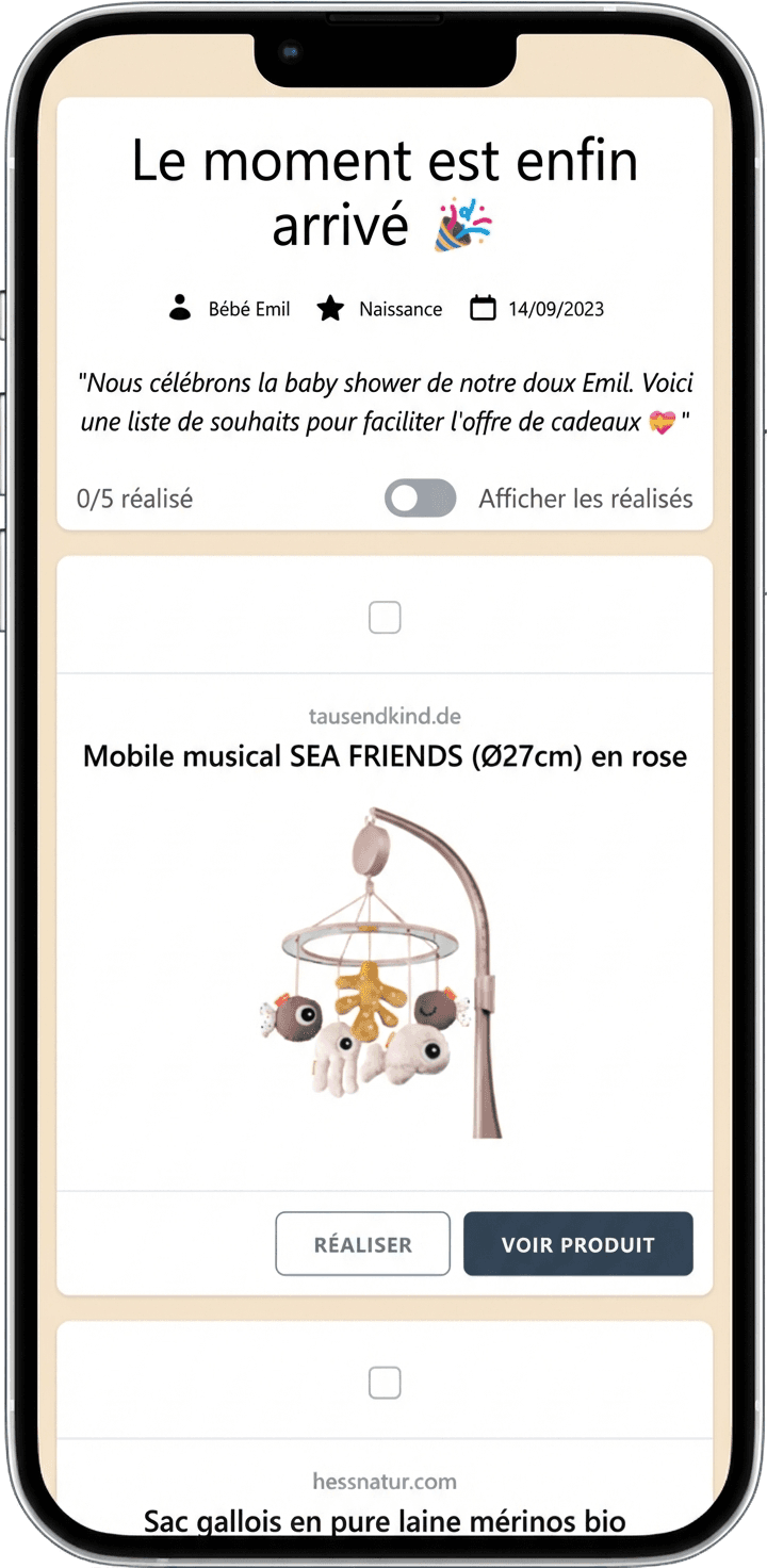 Voici à quoi ressemble votre liste de souhaits terminée