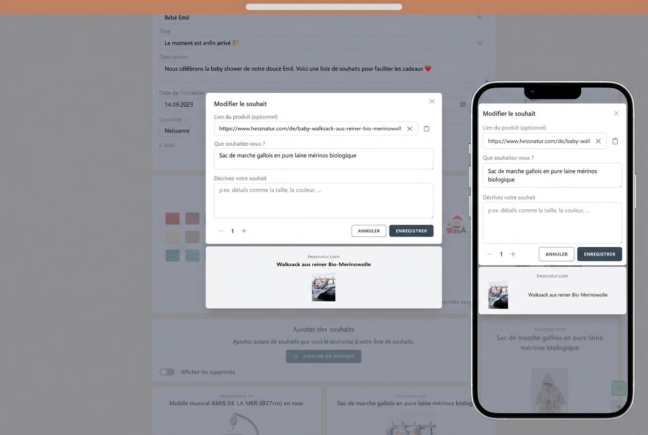Comment ajouter des souhaits à votre liste
