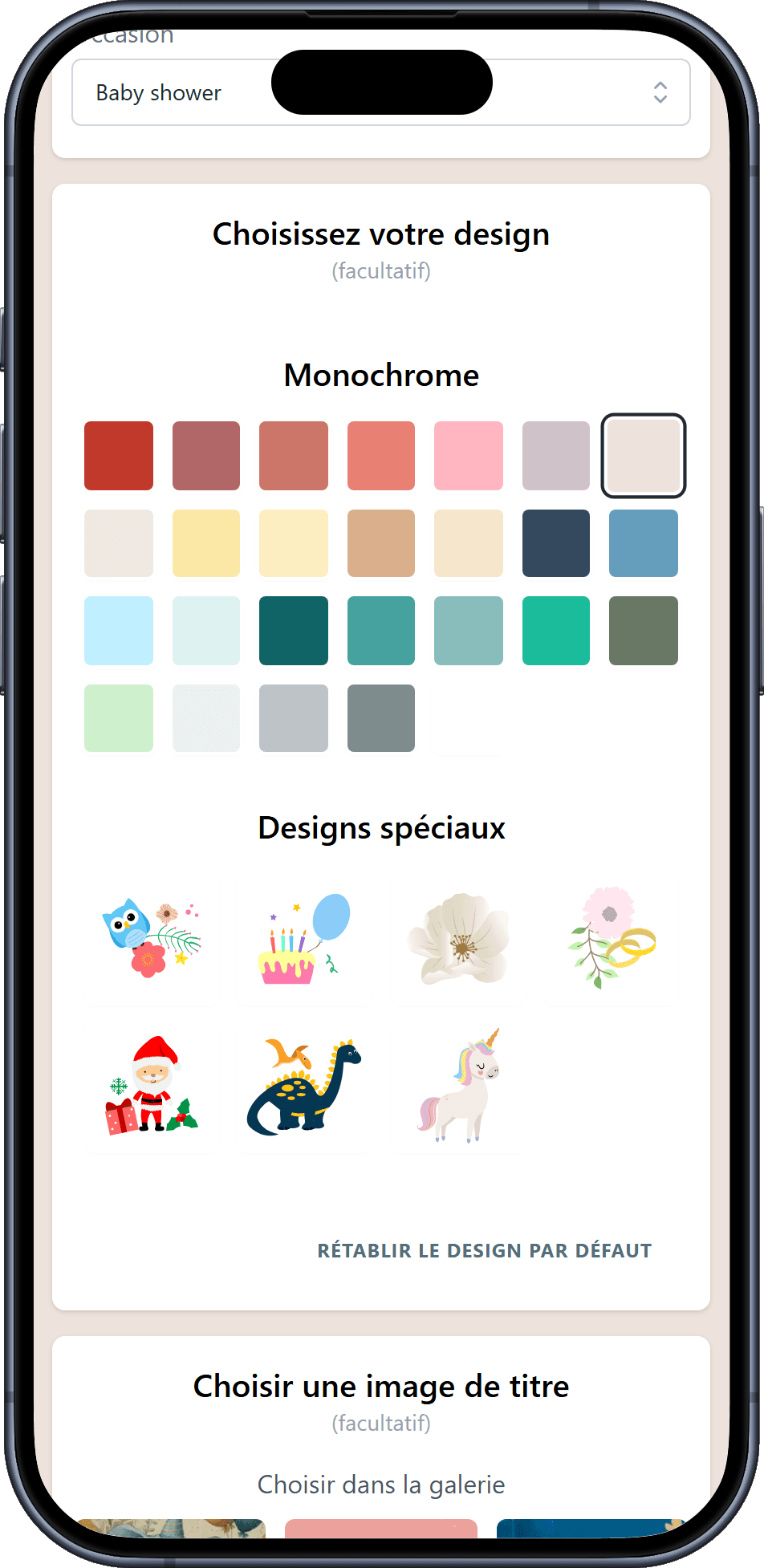 Les designs que vous pouvez choisir pour votre liste