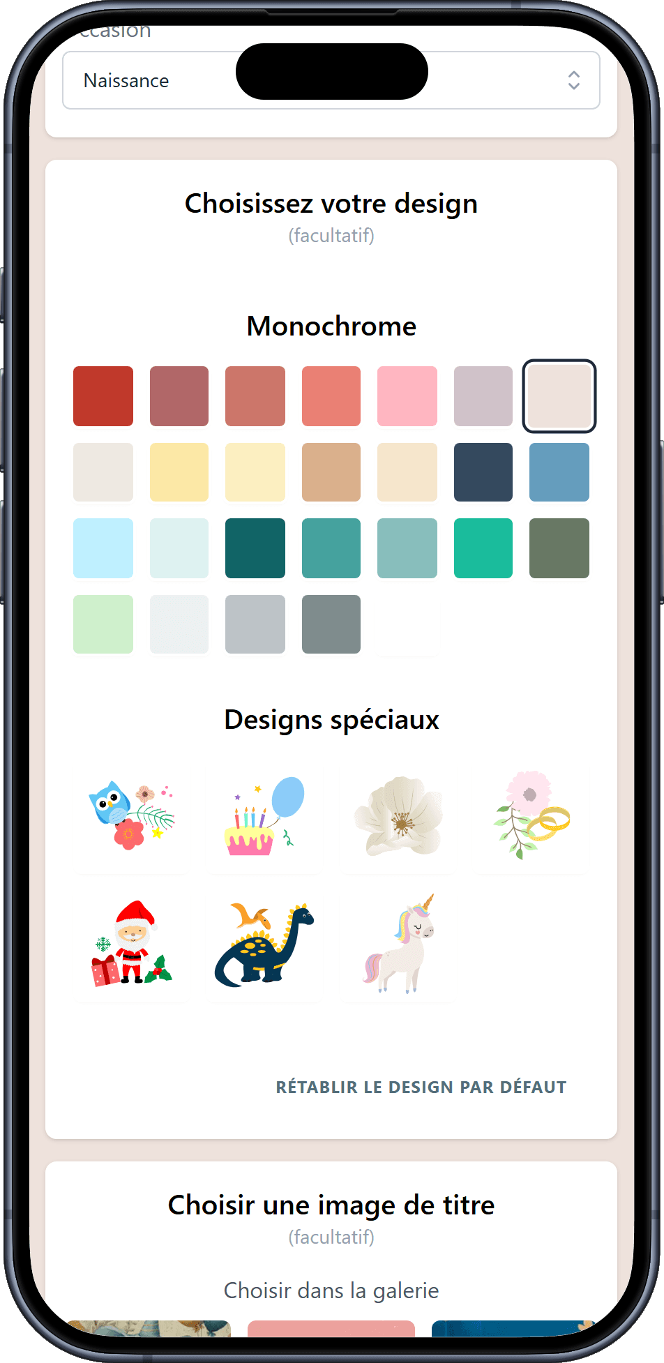 Les designs que vous pouvez choisir pour votre liste