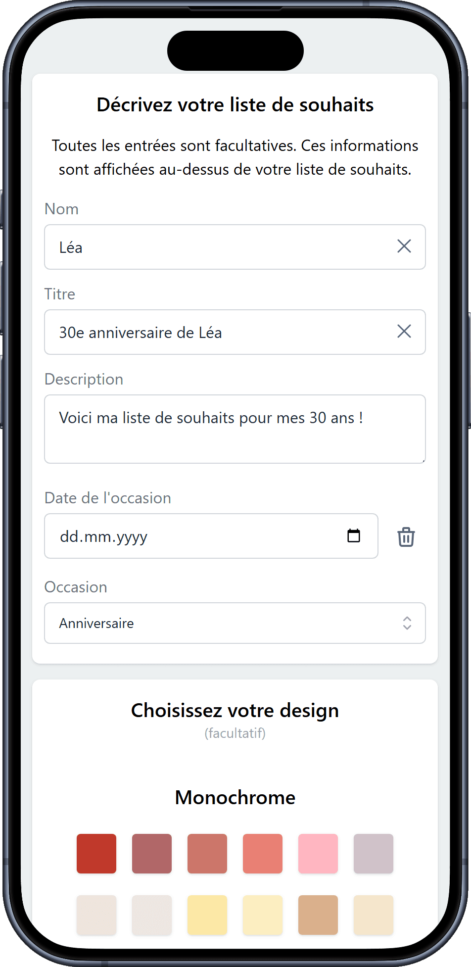 Comment ajouter des détails à votre liste de souhaits