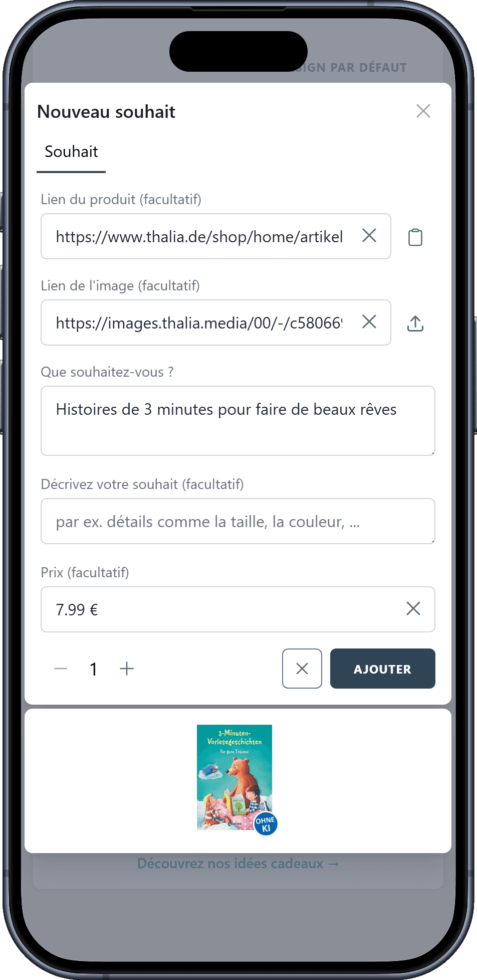 Comment ajouter des souhaits à votre liste de souhaits