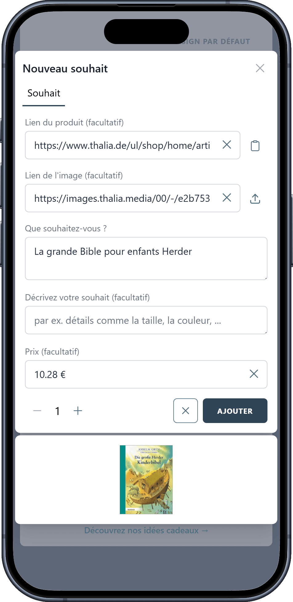 Comment ajouter des souhaits à votre liste