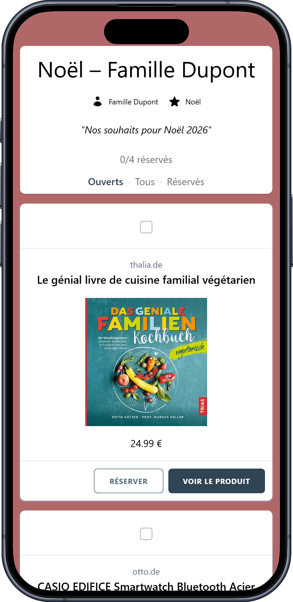 Voici à quoi ressemble votre liste de souhaits terminée