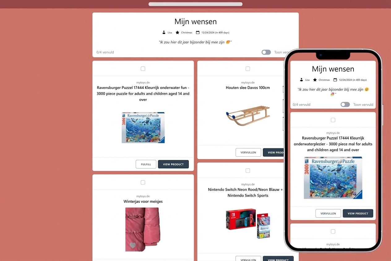 Zo ziet je voltooide verlanglijst eruit