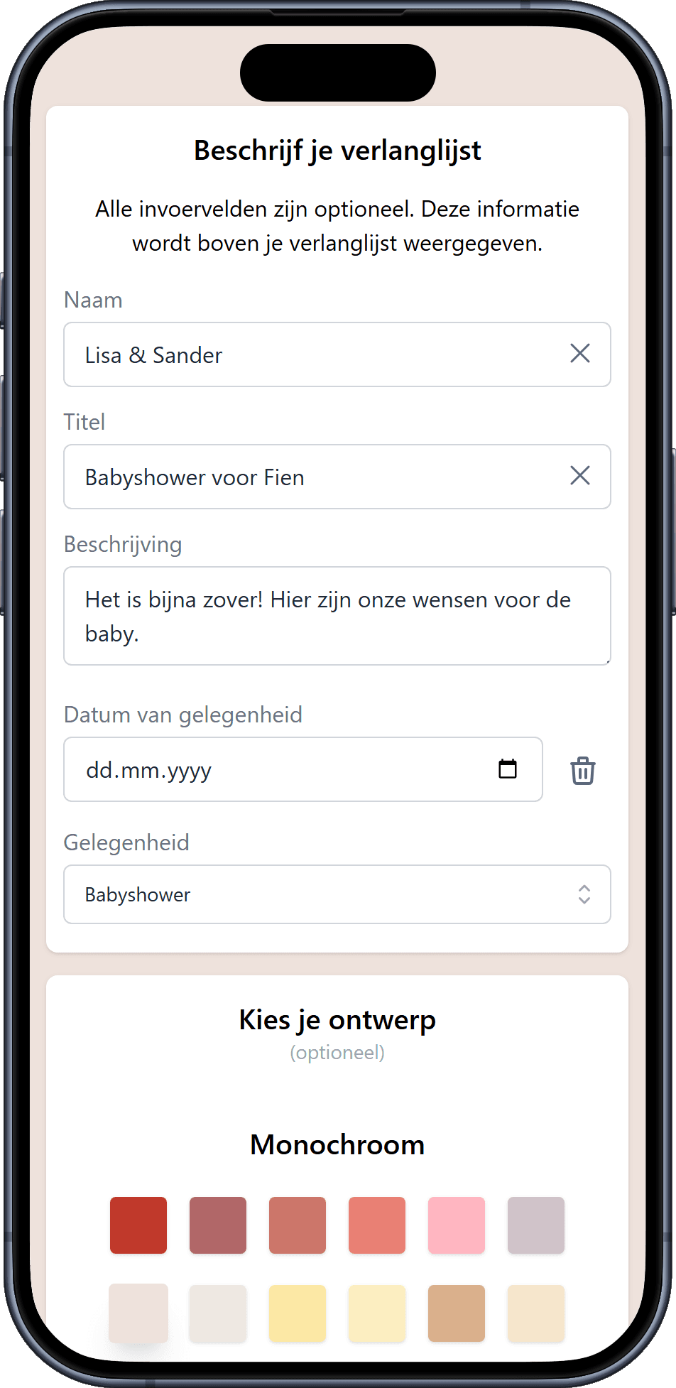 Hoe voeg je details toe aan je verlanglijst