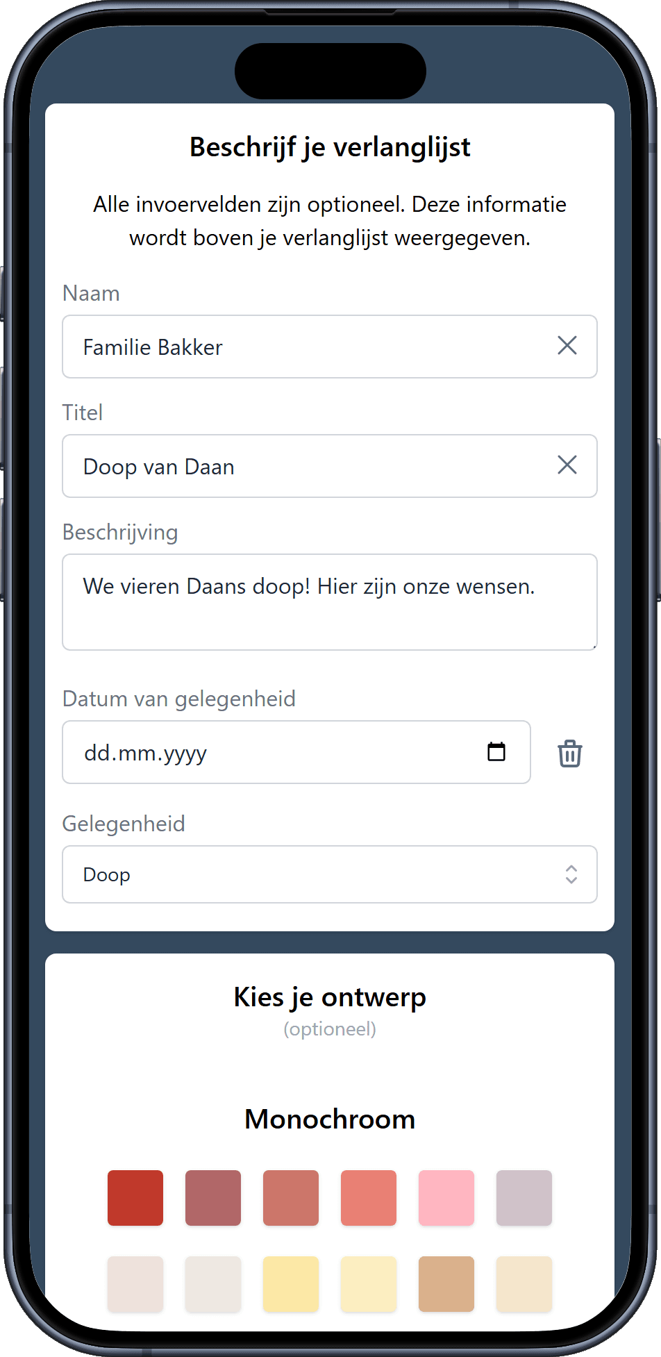 Hoe voeg je details toe aan je verlanglijst