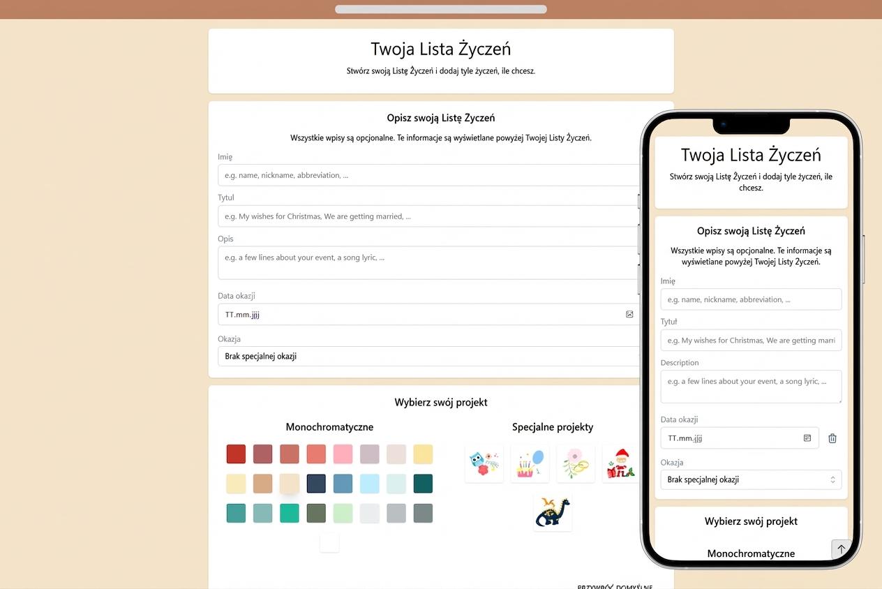 Jak dodać szczegóły do listy życzeń