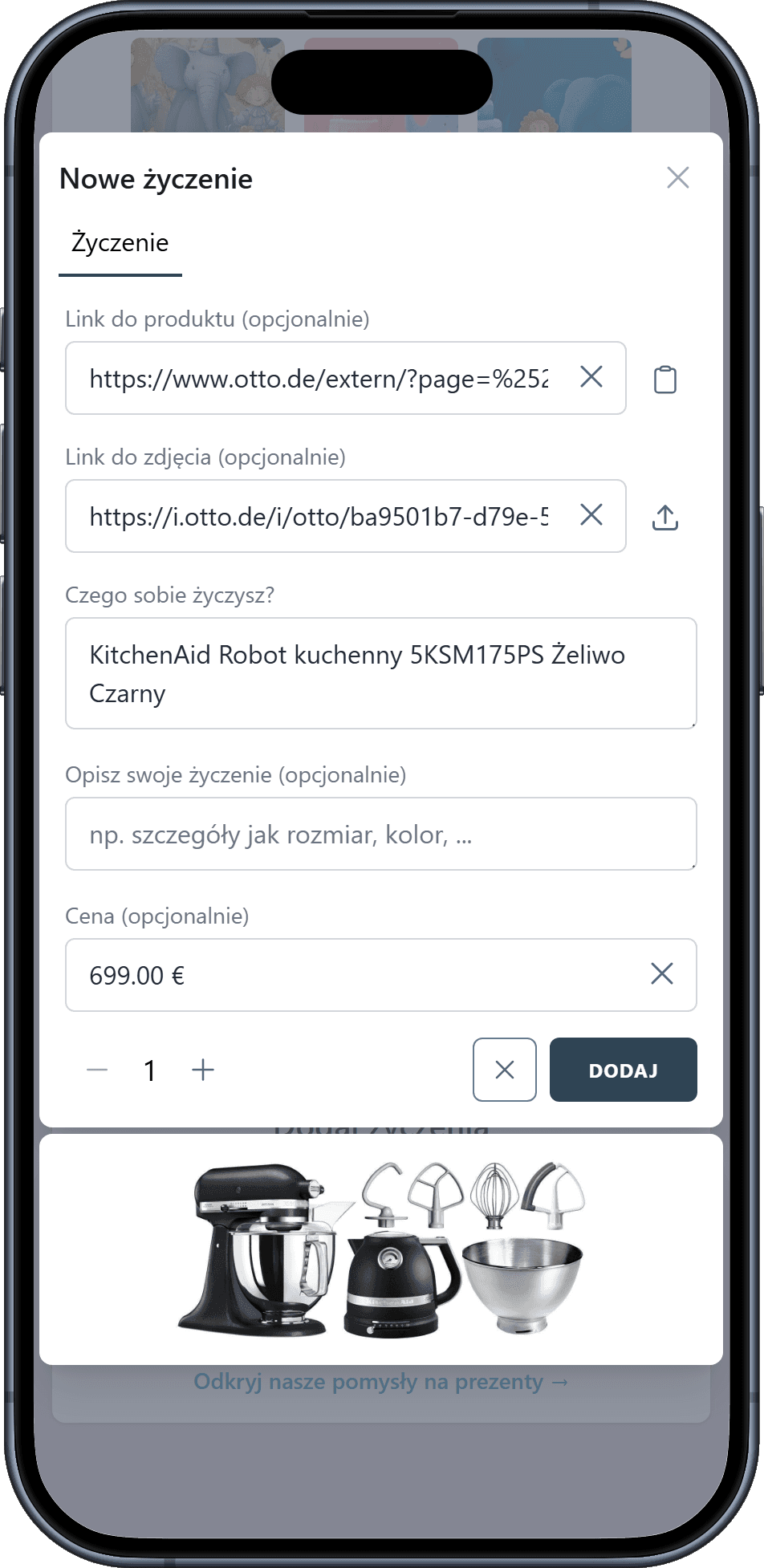 Jak dodać życzenia do listy życzeń