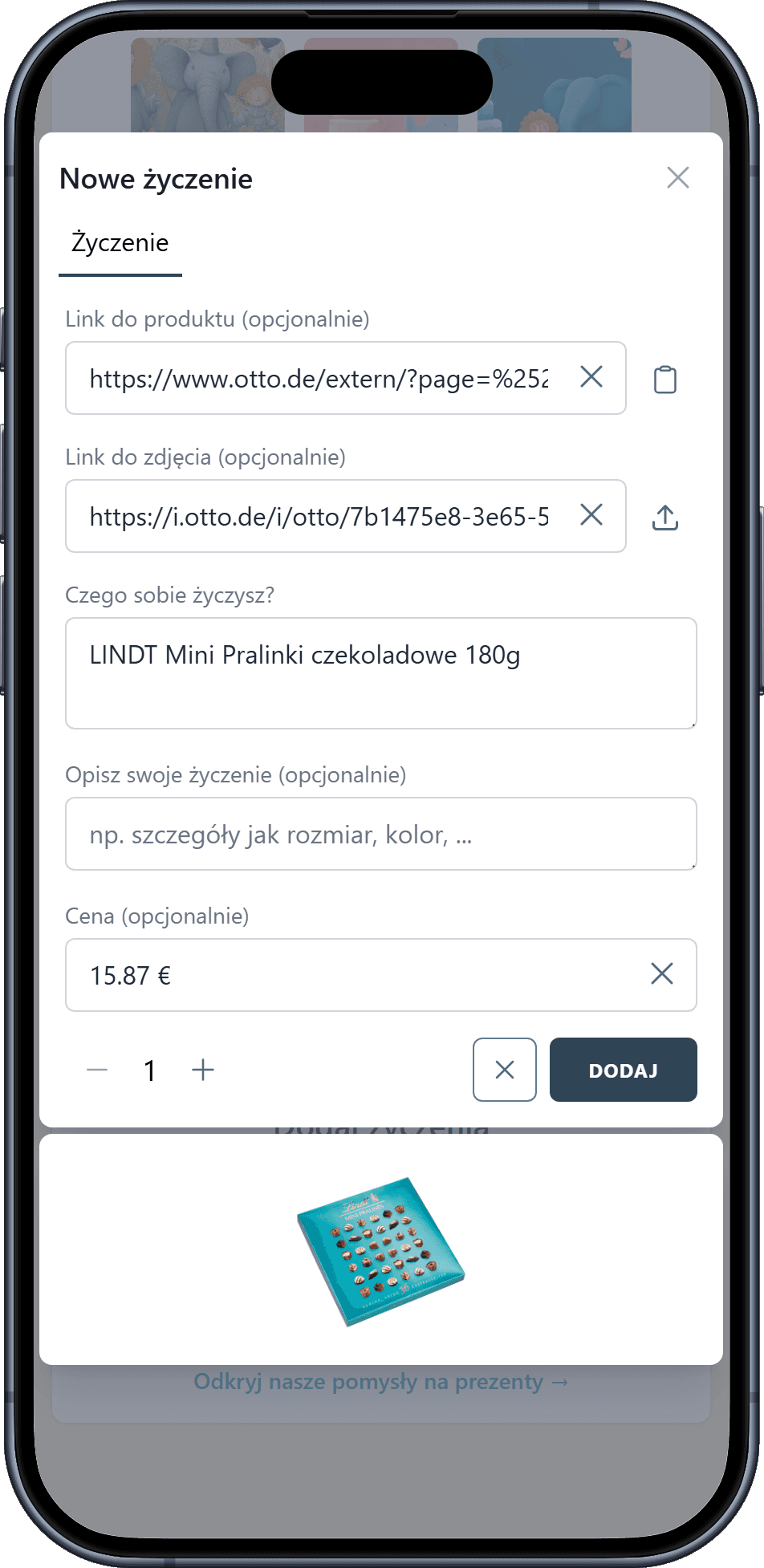 Jak dodać życzenia do listy życzeń