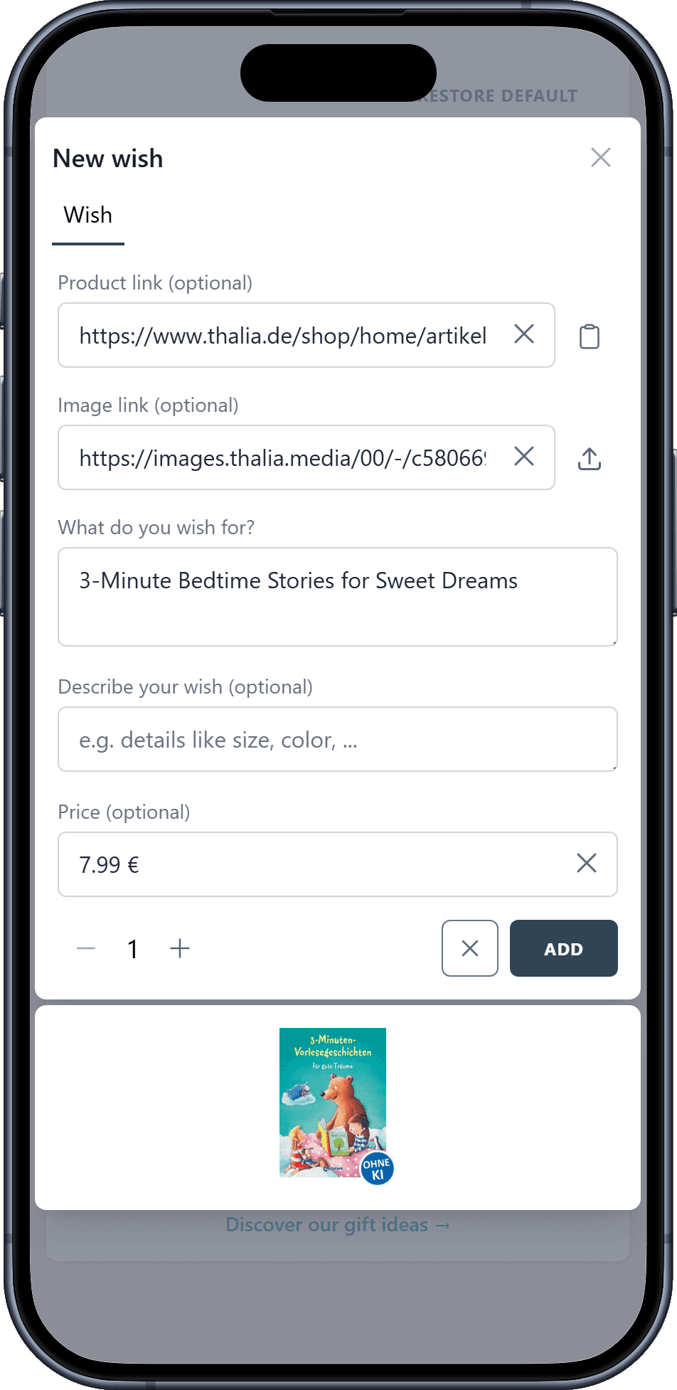 How to add wishes to your Wishlist