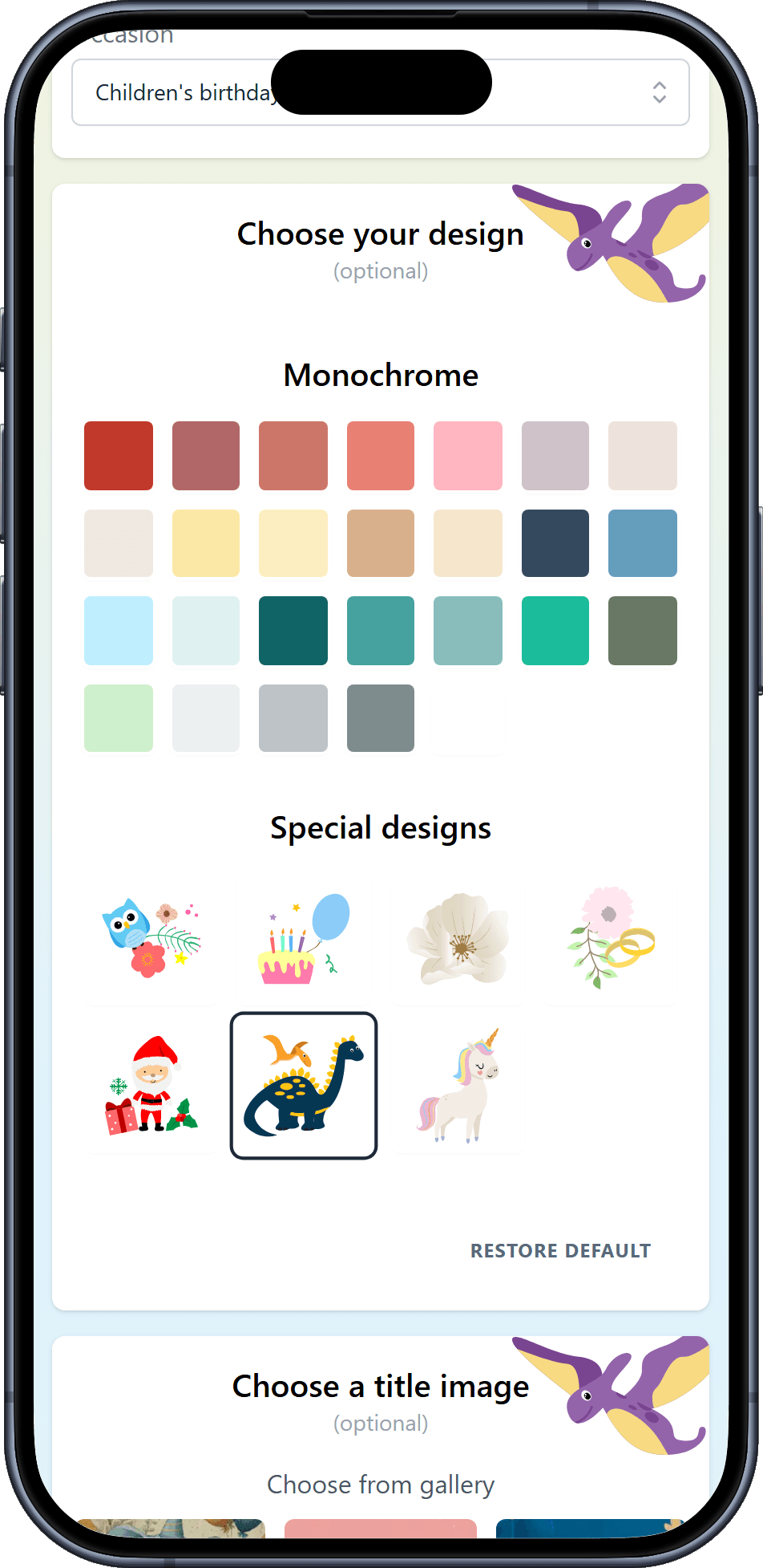 The designs you can pick for your wishlist