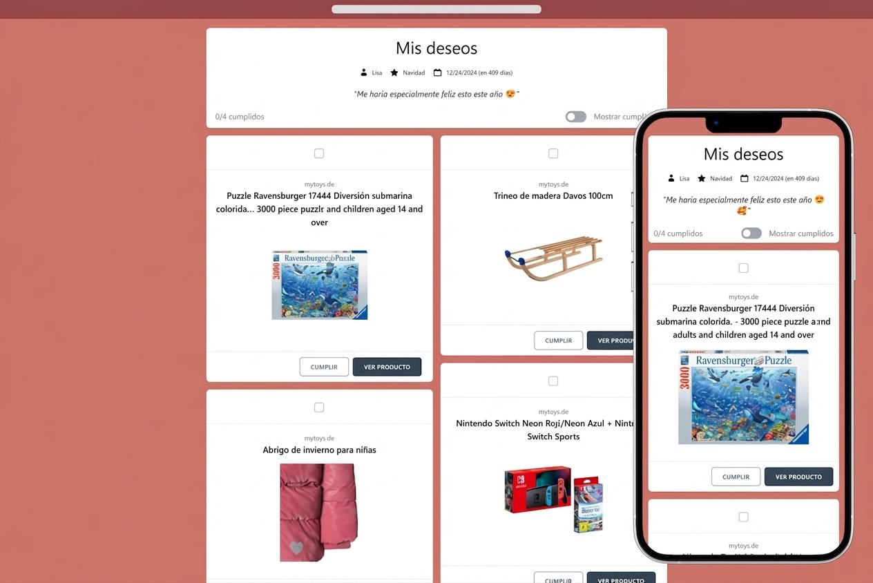 Así se ve tu lista de deseos terminada