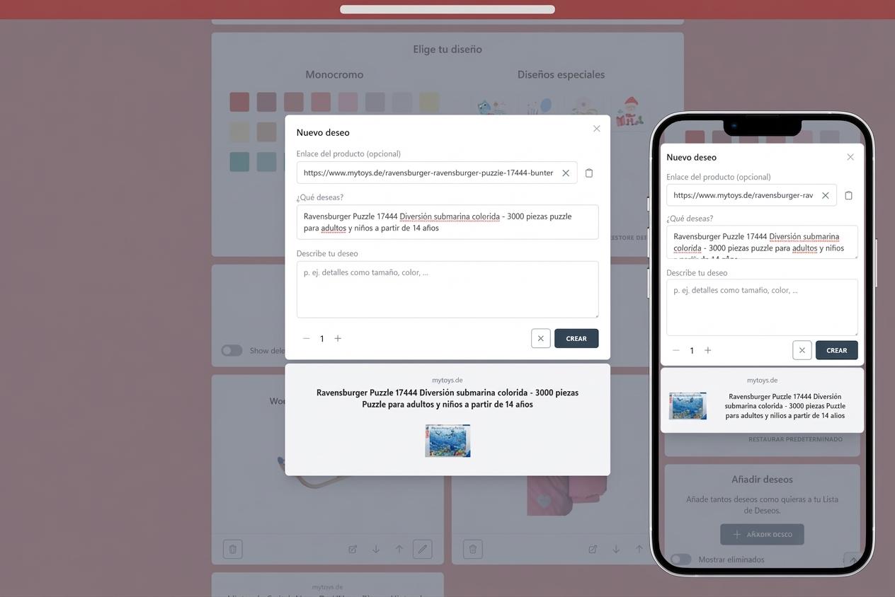 Cómo añadir deseos a tu lista