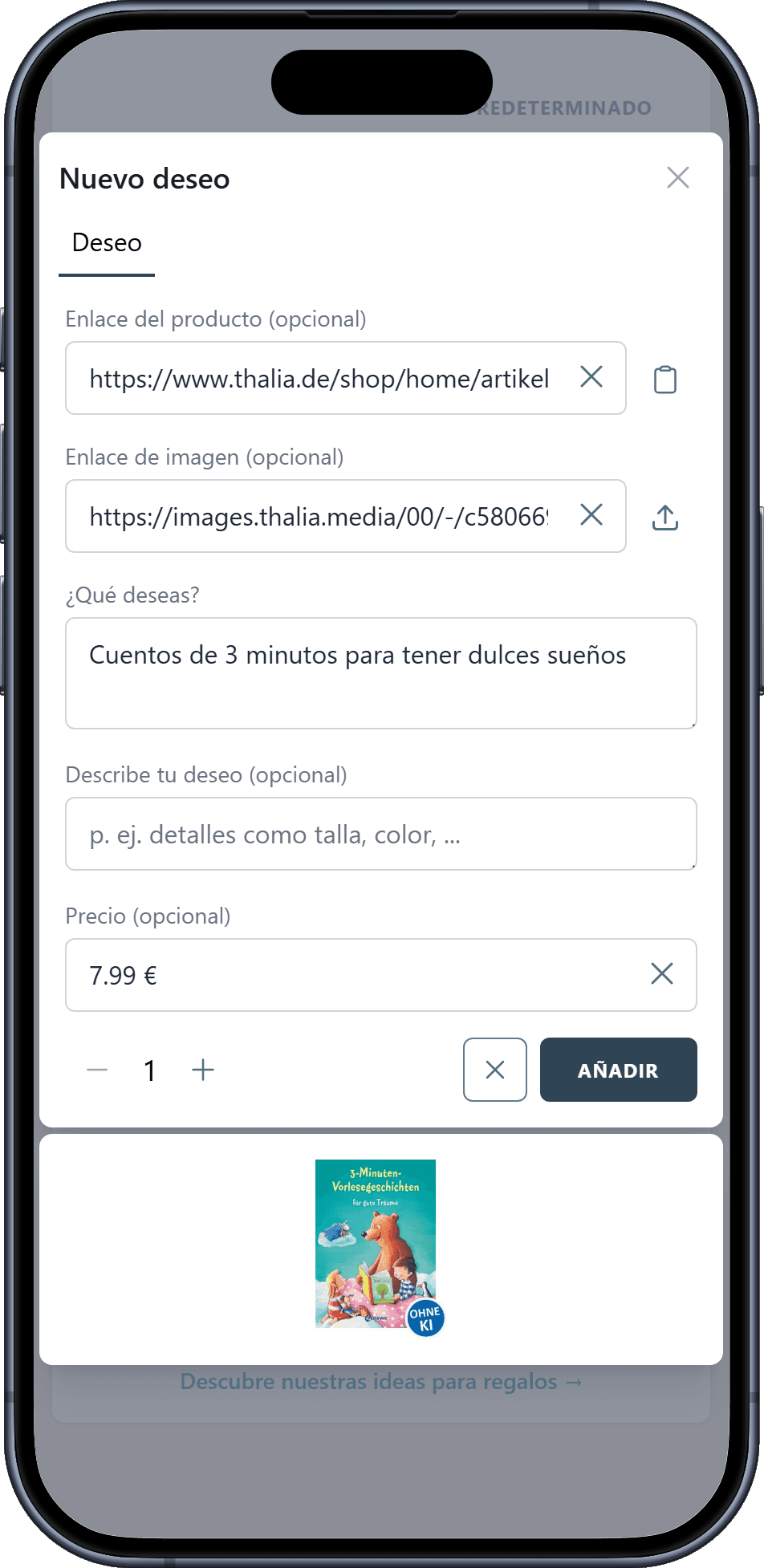 Cómo añadir deseos a tu lista