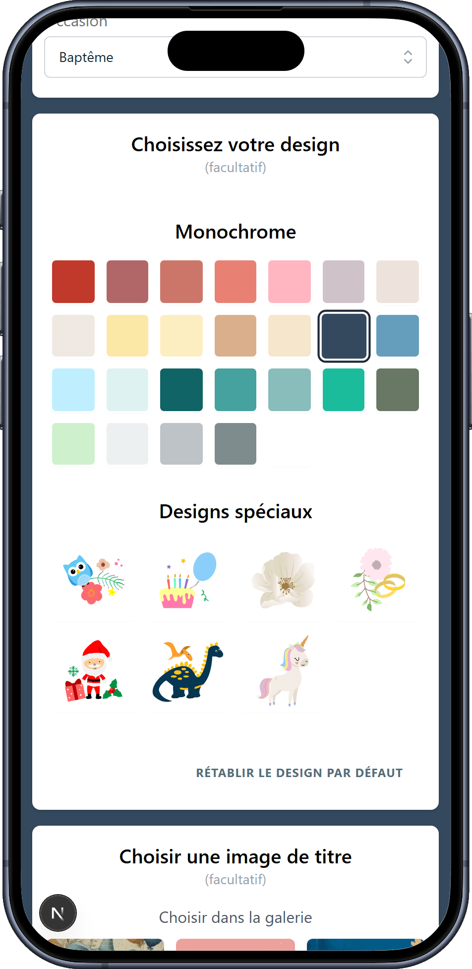 Les designs que vous pouvez choisir pour votre liste