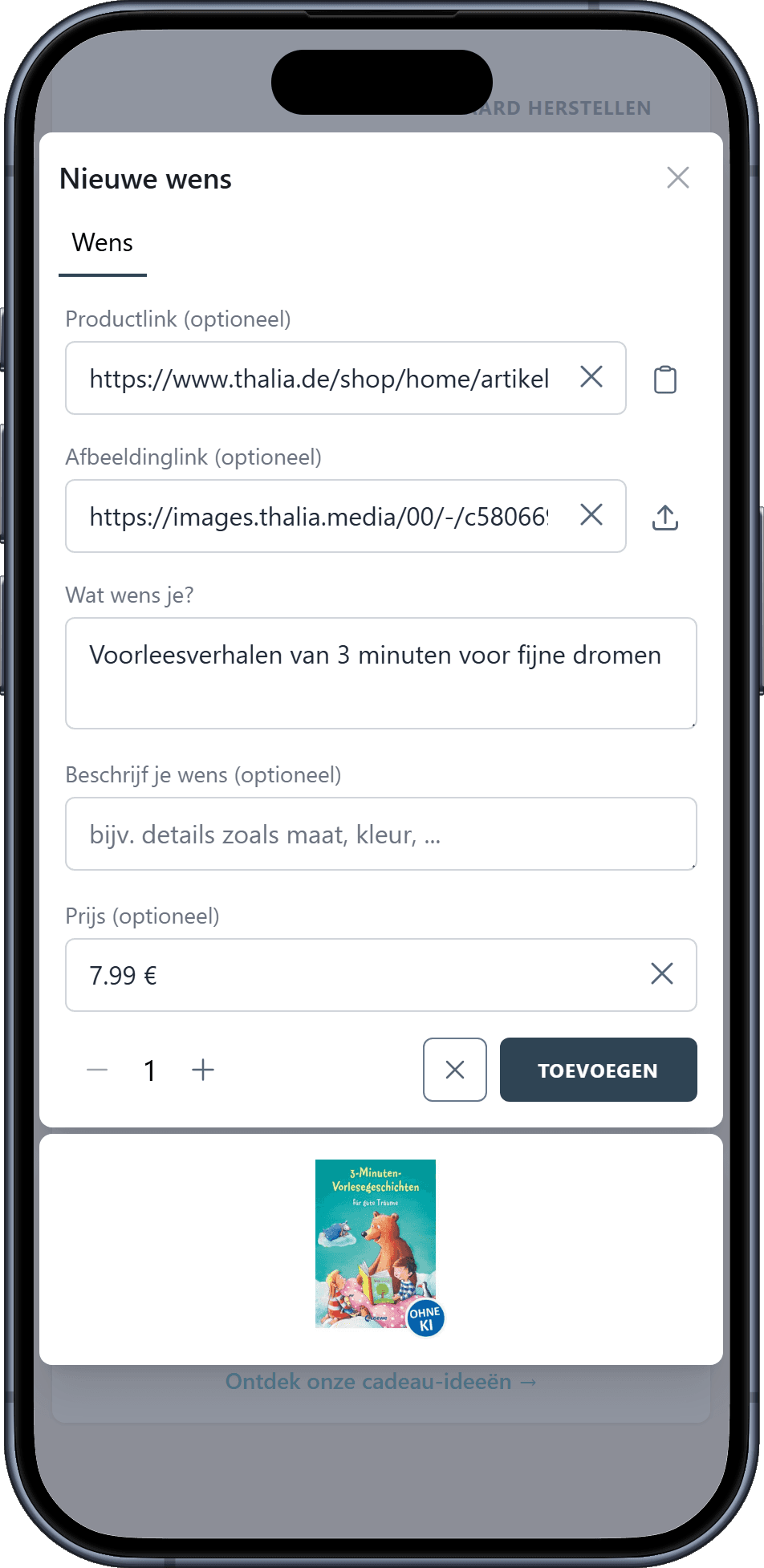 Hoe voeg je wensen toe aan je verlanglijst