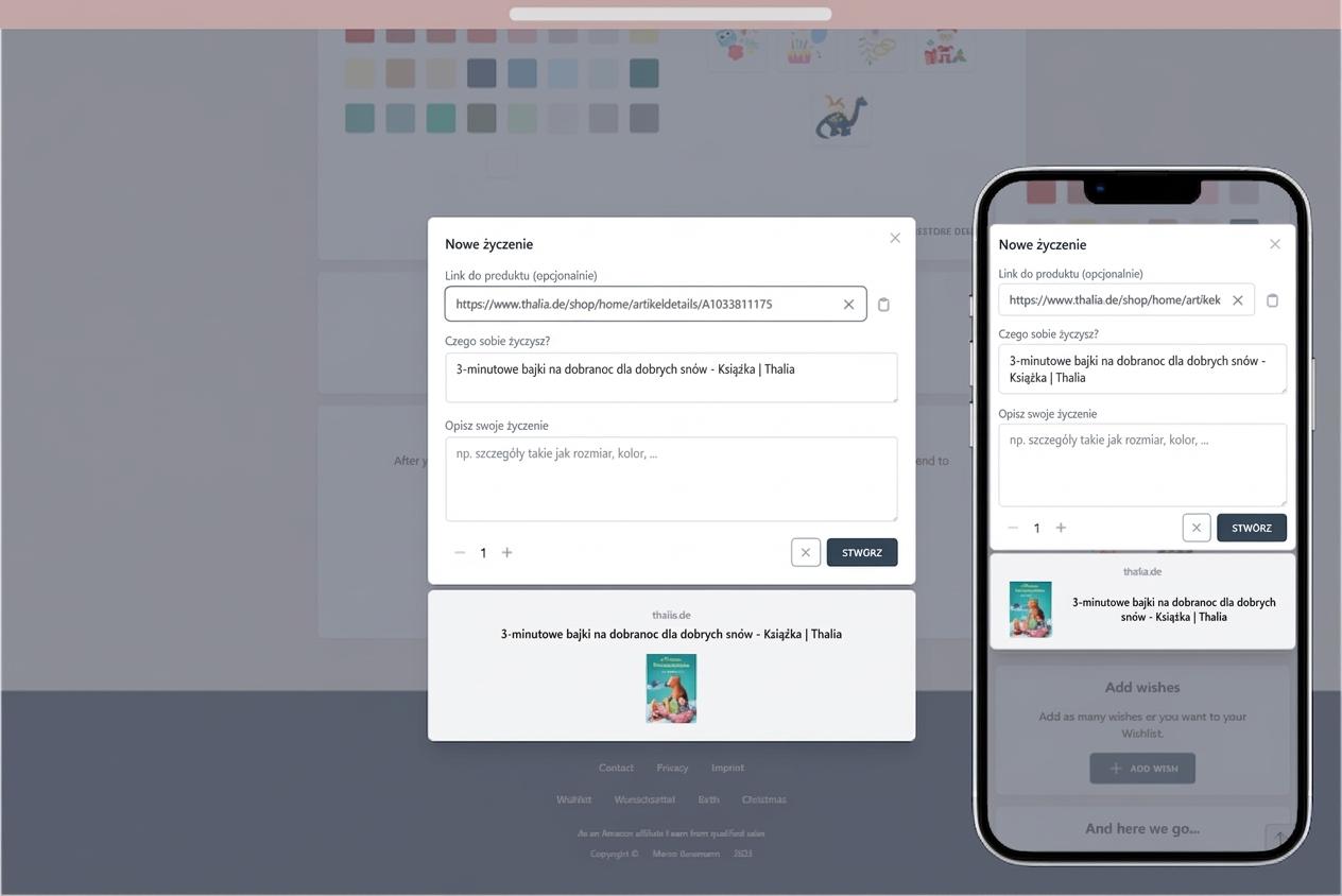 Jak dodać życzenia do swojej listy życzeń